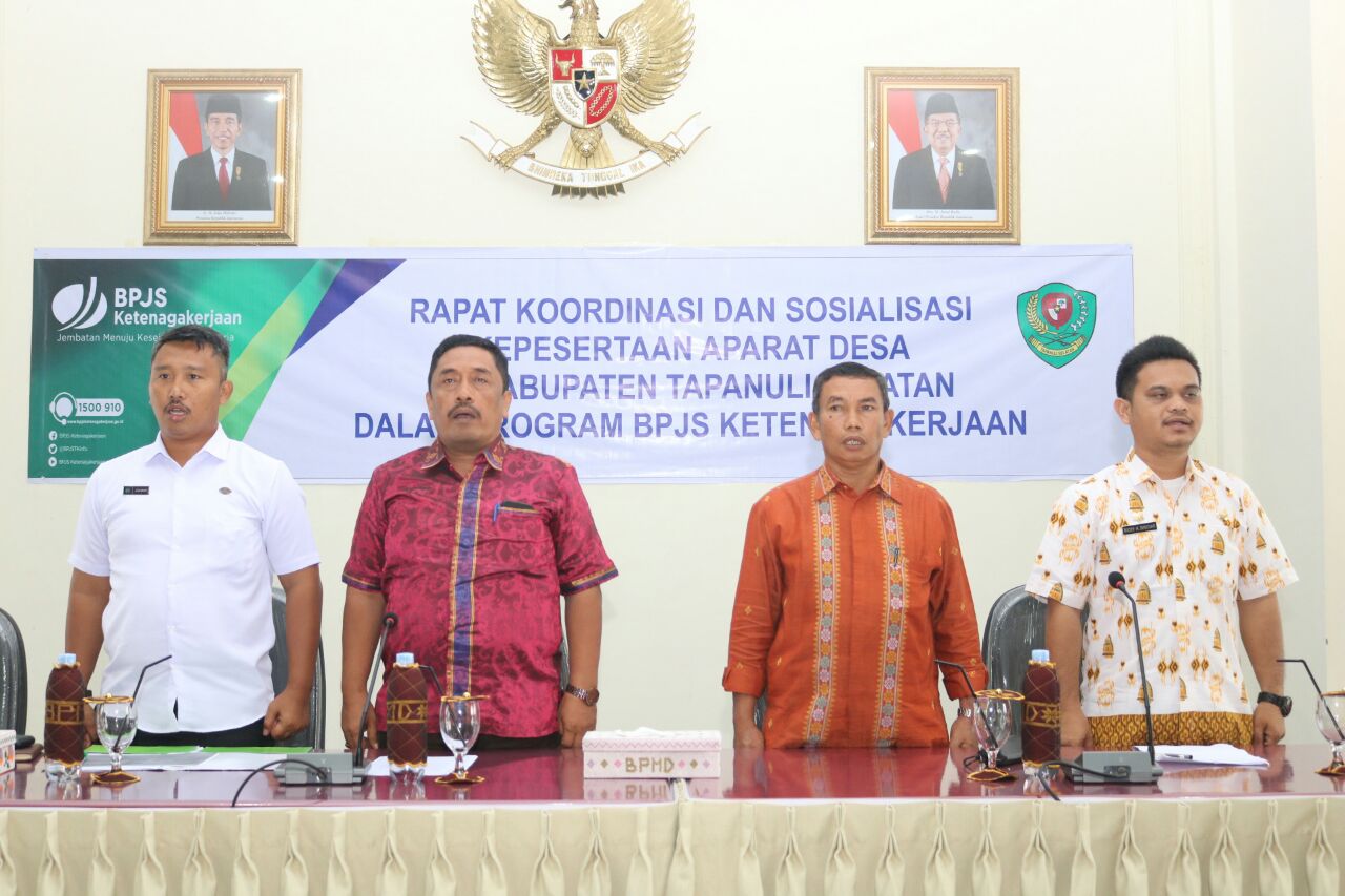 Sekda Tapsel Buka Rapat Koordinasi dan Sosialisasi Kepesertaan Aparat Desa Se-Kabupaten Tapanuli Selatan Dalam Program BPJS Ketenagakerjaan